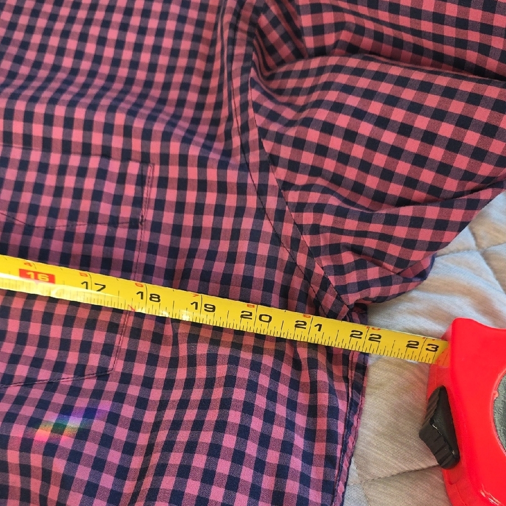 UNTUCKit Men's Pink Navy Checkered Shirt Large Slim * - Picture 6 of 11
